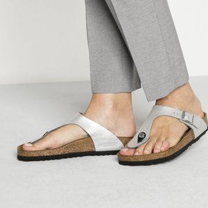 Silver Birkenstocks Gizeh Thong Style L8 M6 EU39